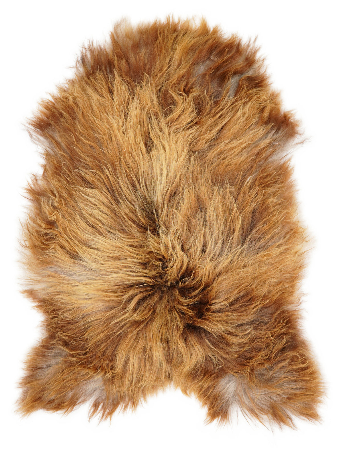 Peau de mouton islandaise multicolore d’environ 120 × 80 cm, vue de dessus : exactement la peau que vous recevez
