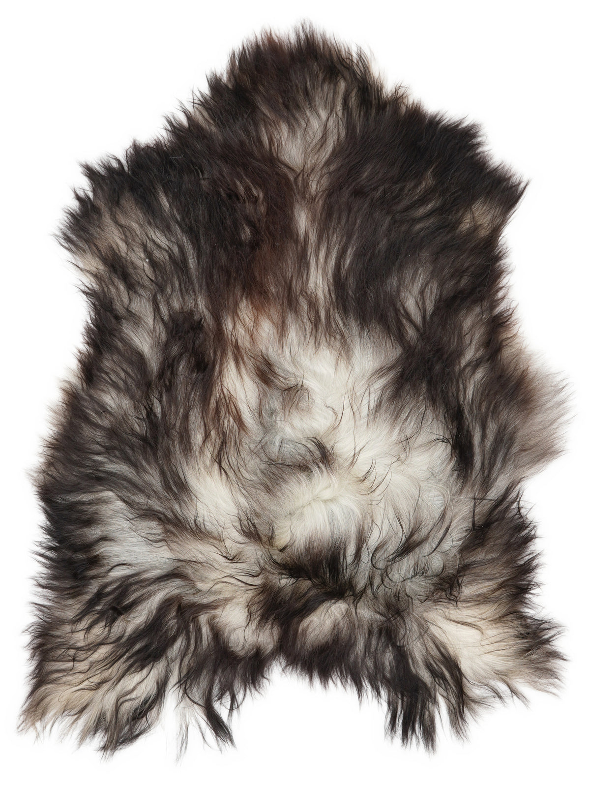 Peau de mouton islandaise grise d’environ 110 × 80 cm, vue de dessus : exactement la peau que vous recevez