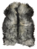 Peau de mouton islandaise grise d’environ 115 × 80 cm, vue de dessus : exactement la peau que vous recevez