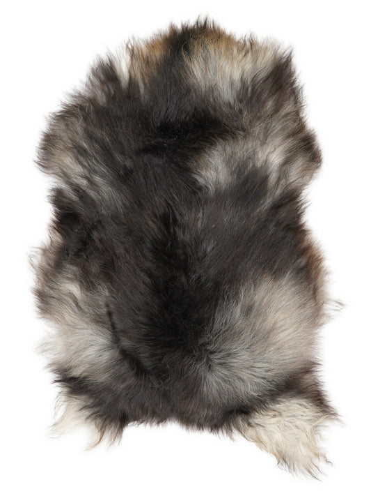 Peau de mouton islandaise grise d’environ 110 × 70 cm, vue de dessus : exactement la peau que vous recevez