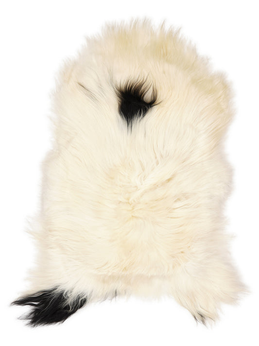 Peau de mouton islandaise multicolore d’environ 120 × 70 cm, vue de dessus : exactement la peau que vous recevez