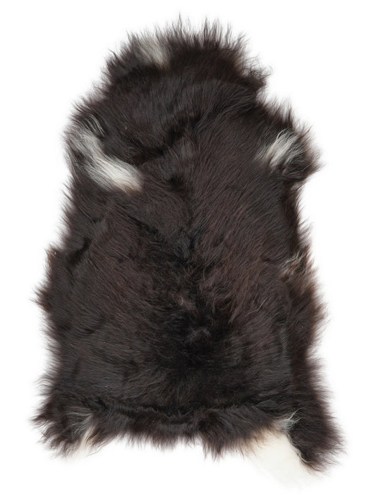 Peau de mouton islandaise multicolore d’environ 120 × 65 cm, vue de dessus : exactement la peau que vous recevez
