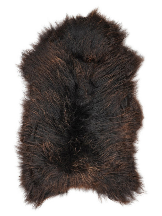 Peau de mouton islandaise multicolore d’environ 120 × 70 cm, vue de dessus : exactement la peau que vous recevez