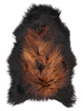Peau de mouton islandaise multicolore d’environ 120 × 75 cm, vue de dessus : exactement la peau que vous recevez