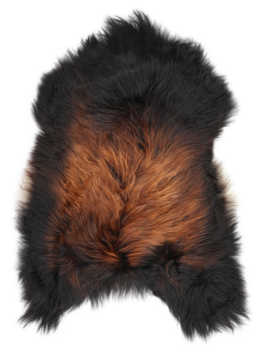 Peau de mouton islandaise multicolore d’environ 120 × 80 cm, vue de dessus : exactement la peau que vous recevez