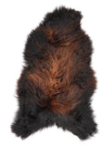 Peau de mouton islandaise multicolore d’environ 120 × 70 cm, vue de dessus : exactement la peau que vous recevez