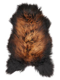 Peau de mouton islandaise multicolore d’environ 120 × 65 cm, vue de dessus : exactement la peau que vous recevez