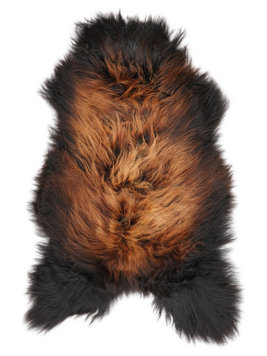 Peau de mouton islandaise multicolore d’environ 120 × 65 cm, vue de dessus : exactement la peau que vous recevez