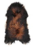 Peau de mouton islandaise multicolore d’environ 130 × 70 cm, vue de dessus : exactement la peau que vous recevez