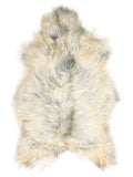 Peau de mouton islandaise grise d’environ 120 × 70 cm, vue de dessus : exactement la peau que vous recevez