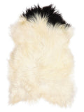 Peau de mouton islandaise multicolore d’environ 120 × 75 cm, vue de dessus : exactement la peau que vous recevez