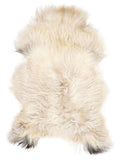 Peau de mouton islandaise multicolore d’environ 120 × 75 cm, vue de dessus : exactement la peau que vous recevez