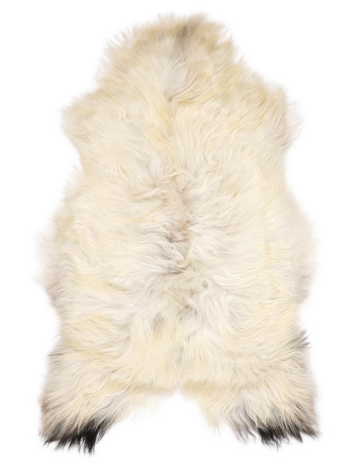 Peau de mouton islandaise multicolore d’environ 120 × 75 cm, vue de dessus : exactement la peau que vous recevez