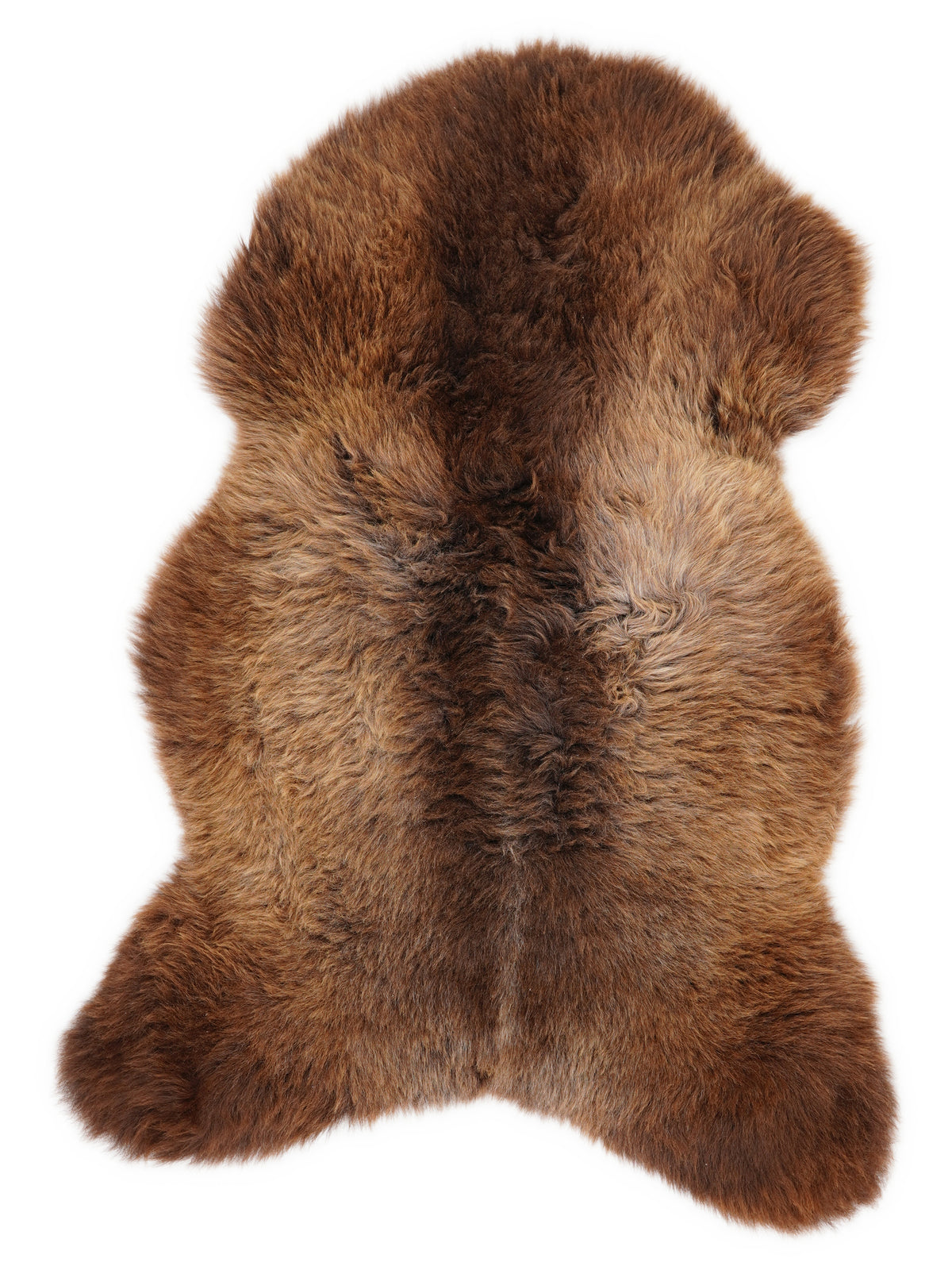 Peau de mouton multicolore britannique d’environ 110 × 65 cm, vue de dessus : exactement la peau que vous recevez