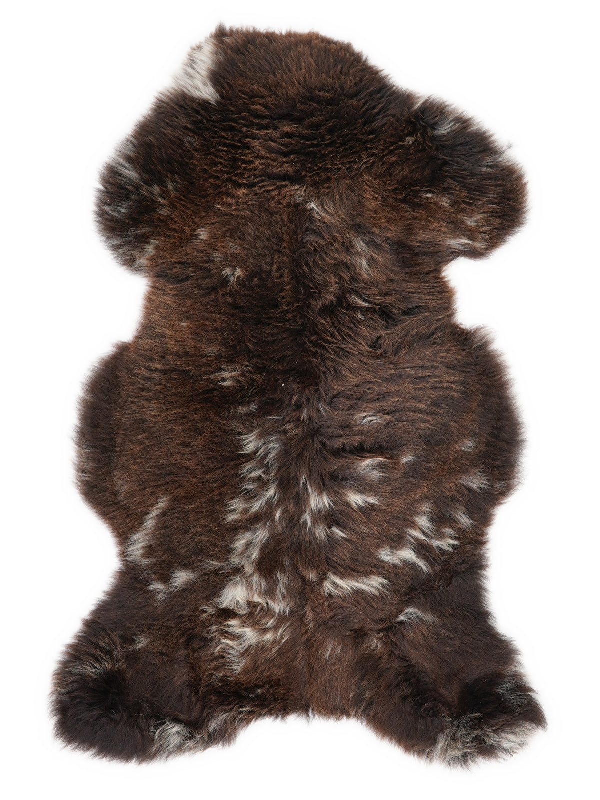 Peau de mouton multicolore britannique d’environ 100 × 60 cm, vue de dessus : exactement la peau que vous recevez