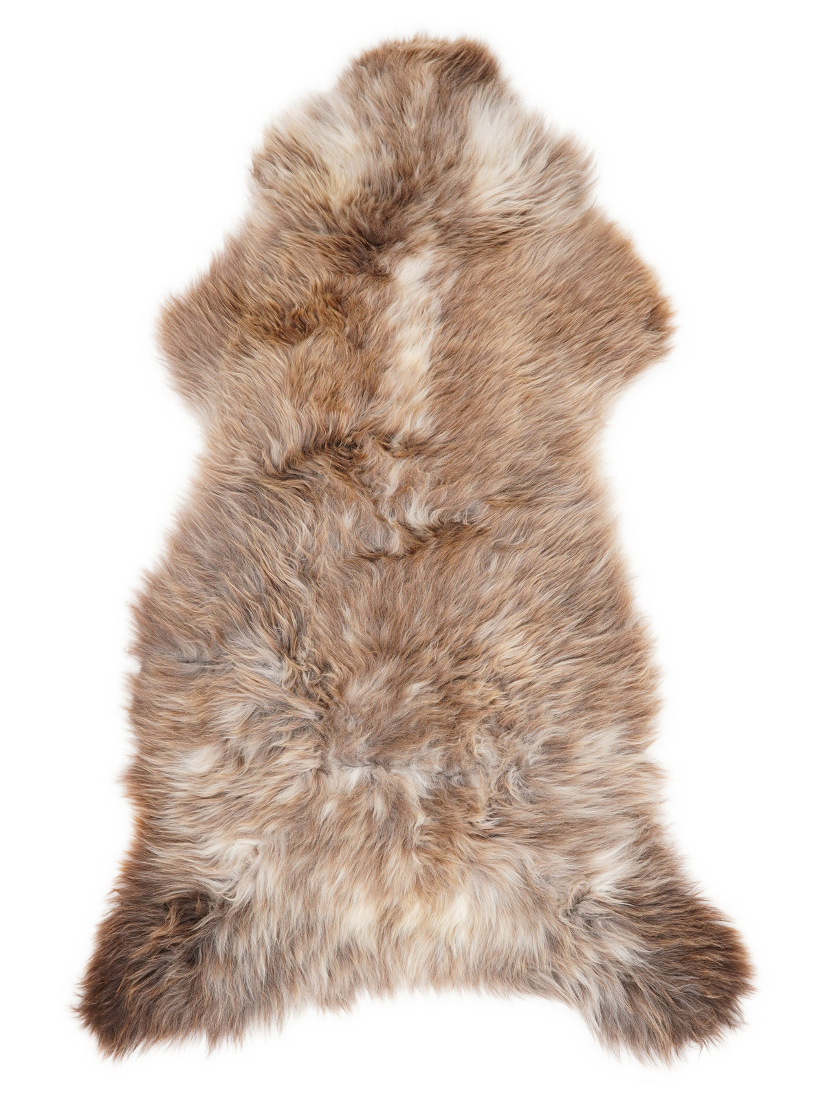 Peau de mouton multicolore britannique d’environ 120 × 60 cm, vue de dessus : exactement la peau que vous recevez