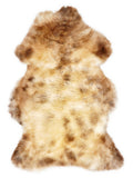 Peau de mouton multicolore britannique d’environ 105 × 65 cm, vue de dessus : exactement la peau que vous recevez