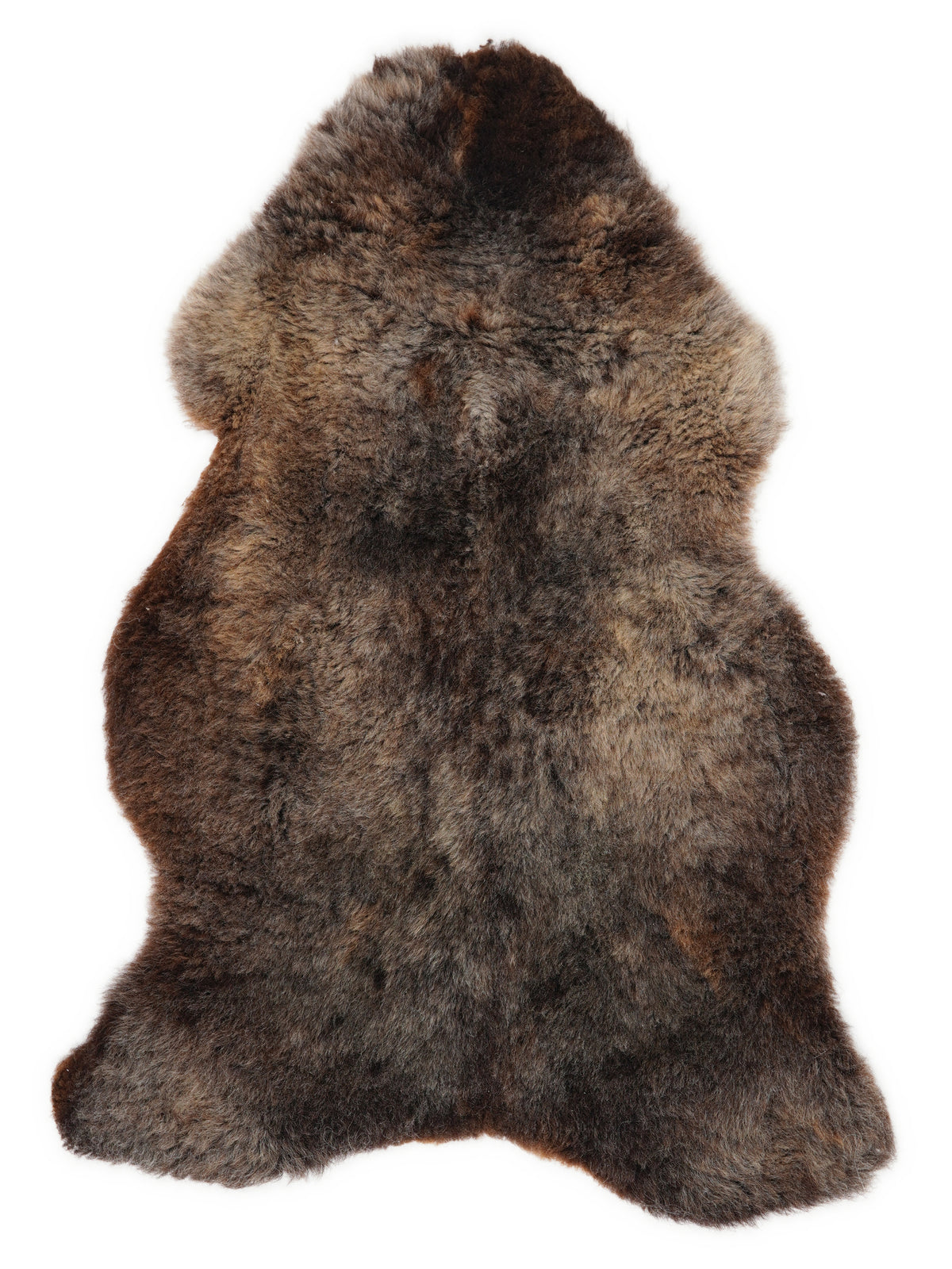 Peau de mouton multicolore britannique d’environ 120 × 70 cm, vue de dessus : exactement la peau que vous recevez