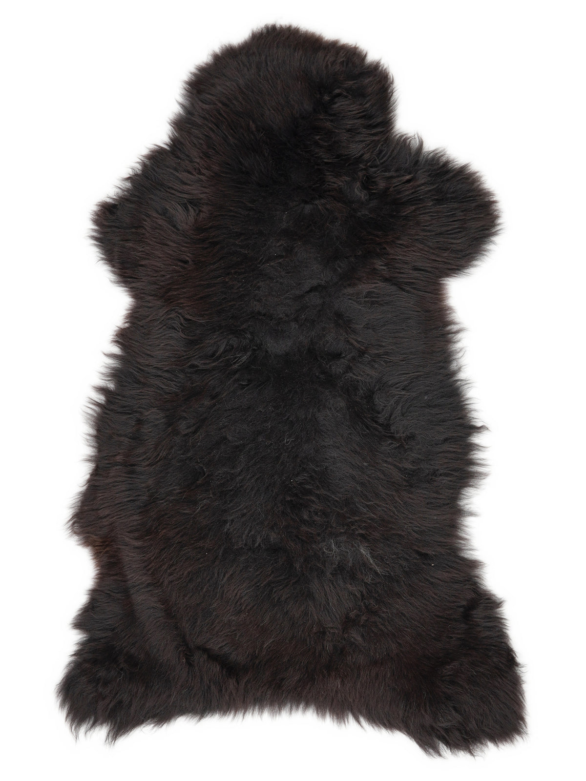 Peau de mouton multicolore britannique d’environ 125 × 65 cm, vue de dessus : exactement la peau que vous recevez