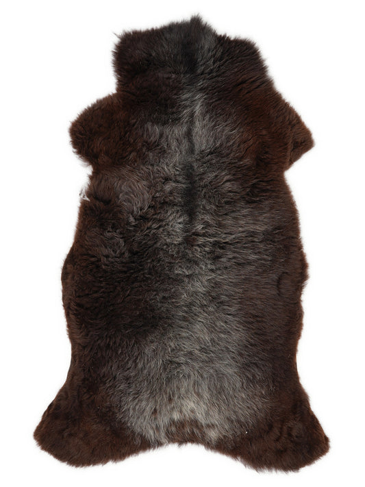 Peau de mouton multicolore britannique d’environ 125 × 65 cm, vue de dessus : exactement la peau que vous recevez