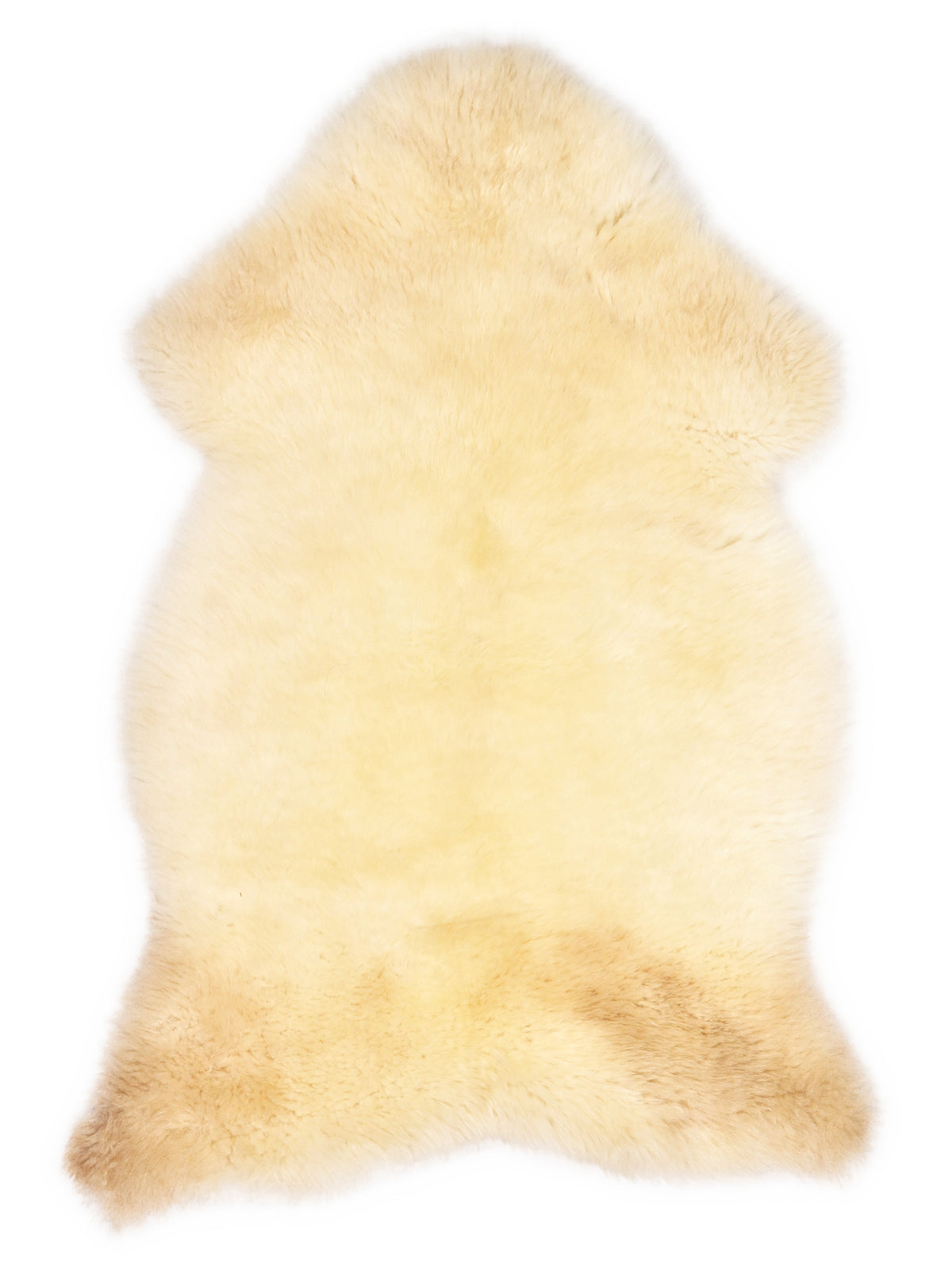 Peau de mouton multicolore britannique d’environ 105 × 60 cm, vue de dessus : exactement la peau que vous recevez