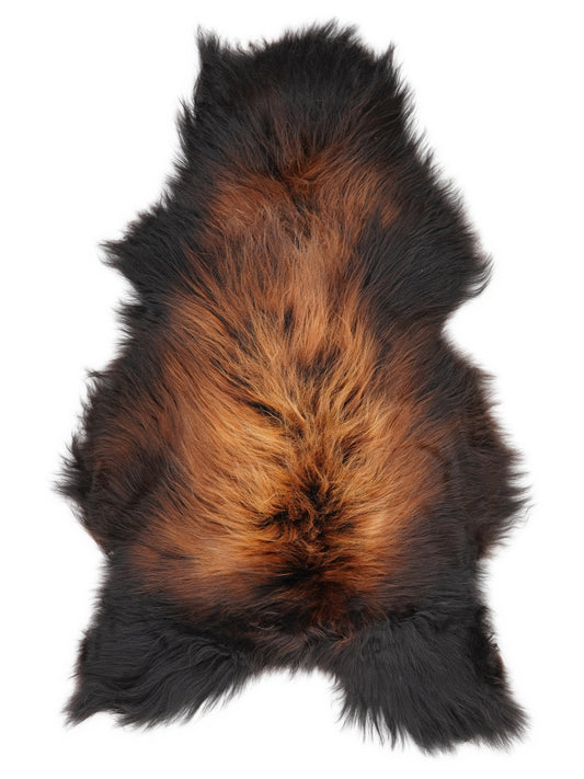 Peau de mouton islandaise multicolore d’environ 120 × 70 cm, vue de dessus : exactement la peau que vous recevez