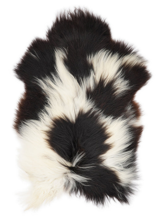 Peau de mouton islandaise multicolore d’environ 130 × 80 cm, vue de dessus : exactement la peau que vous recevez