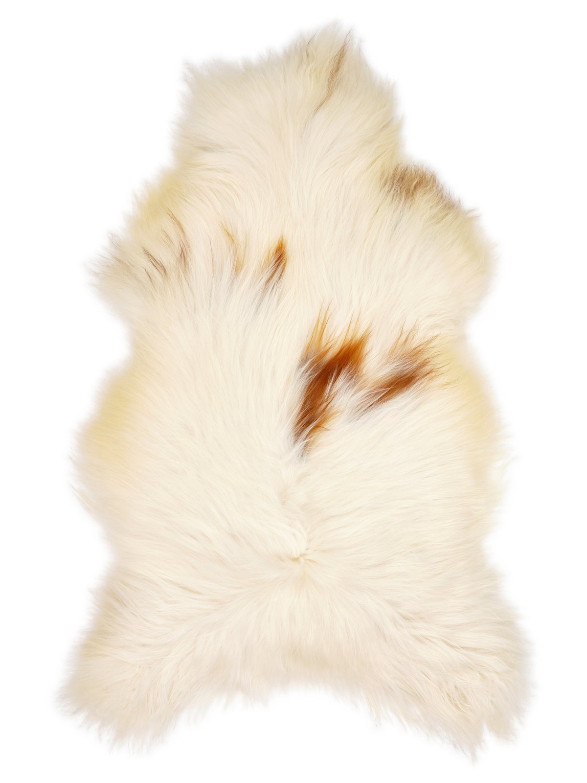 Peau de mouton islandaise multicolore d’environ 140 × 80 cm, vue de dessus : exactement la peau que vous recevez