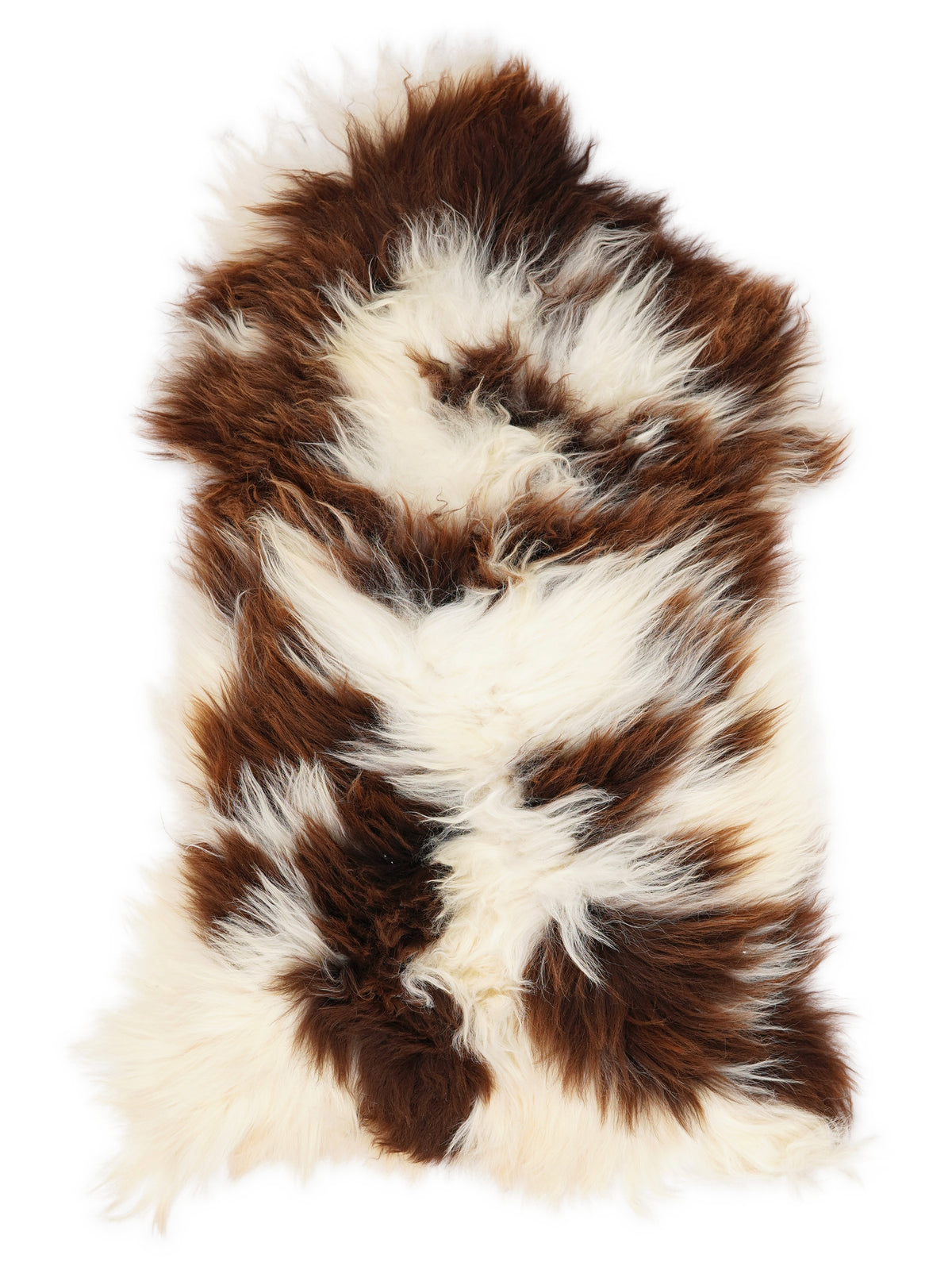 Peau de mouton islandaise multicolore d’environ 120 × 60 cm, vue de dessus : exactement la peau que vous recevez