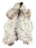 Peau de mouton islandaise grise d’environ 120 × 80 cm, vue de dessus : exactement la peau que vous recevez