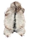 Peau de mouton islandaise grise d’environ 120 × 75 cm, vue de dessus : exactement la peau que vous recevez