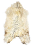 Peau de mouton islandaise grise d’environ 125 × 70 cm, vue de dessus : exactement la peau que vous recevez