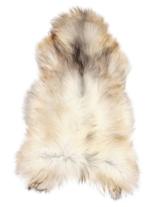 Peau de mouton islandaise grise d’environ 140 × 75 cm, vue de dessus : exactement la peau que vous recevez