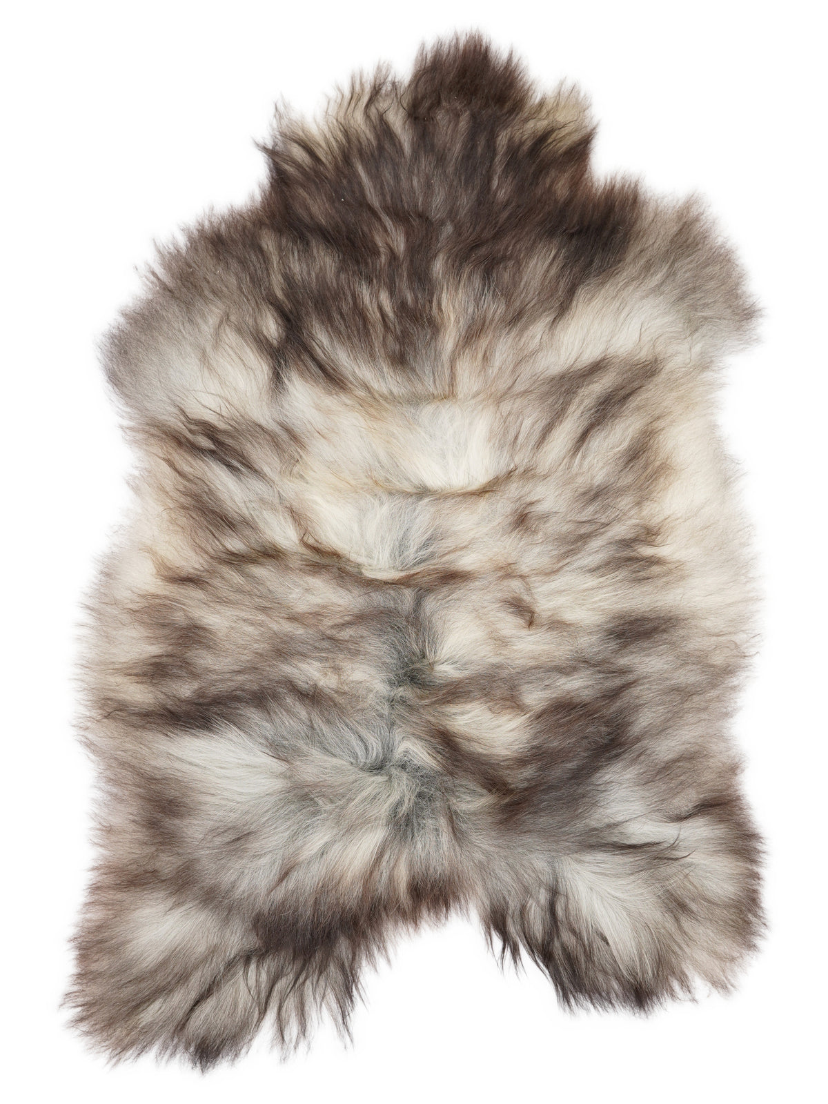 Peau de mouton islandaise grise d’environ 120 × 85 cm, vue de dessus : exactement la peau que vous recevez