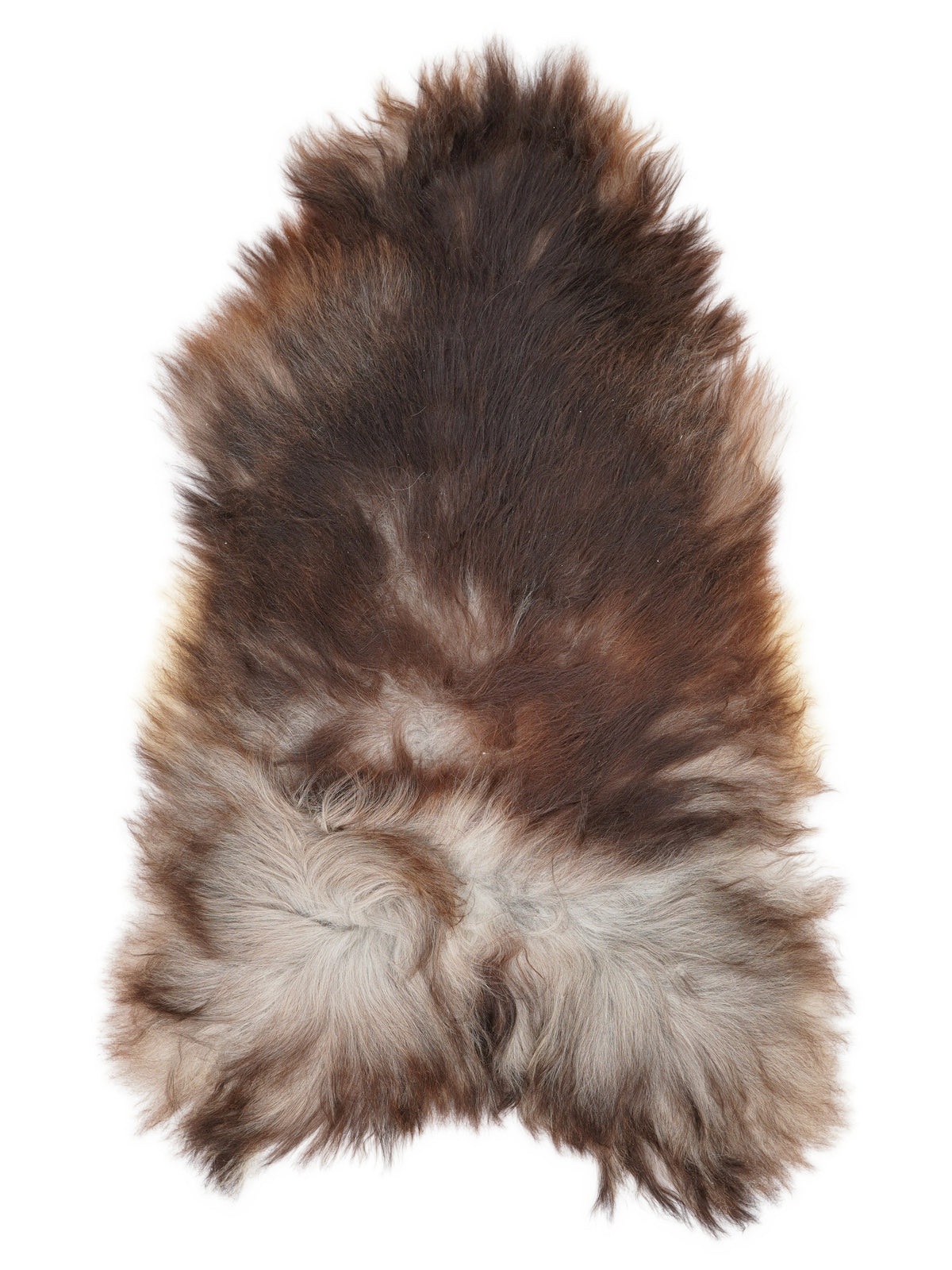 Peau de mouton islandaise grise d’environ 140 × 80 cm, vue de dessus : exactement la peau que vous recevez