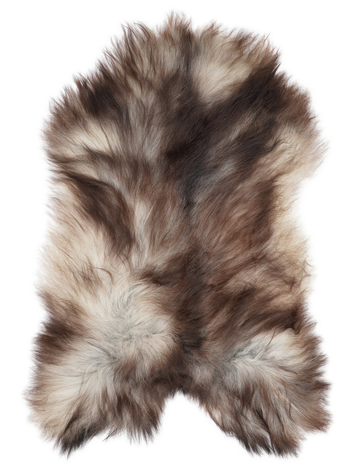 Peau de mouton islandaise grise d’environ 130 × 75 cm, vue de dessus : exactement la peau que vous recevez