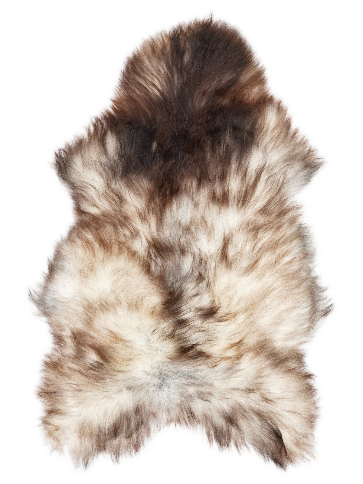 Peau de mouton islandaise grise d’environ 130 × 80 cm, vue de dessus : exactement la peau que vous recevez