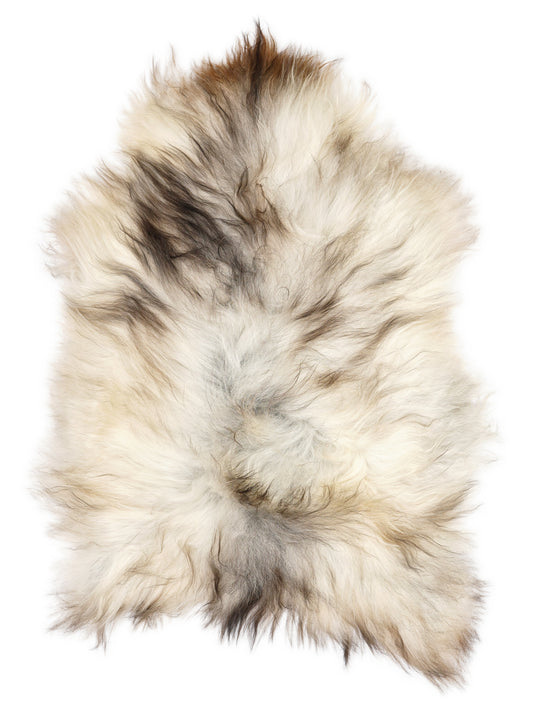 Peau de mouton islandaise grise d’environ 130 × 80 cm, vue de dessus : exactement la peau que vous recevez