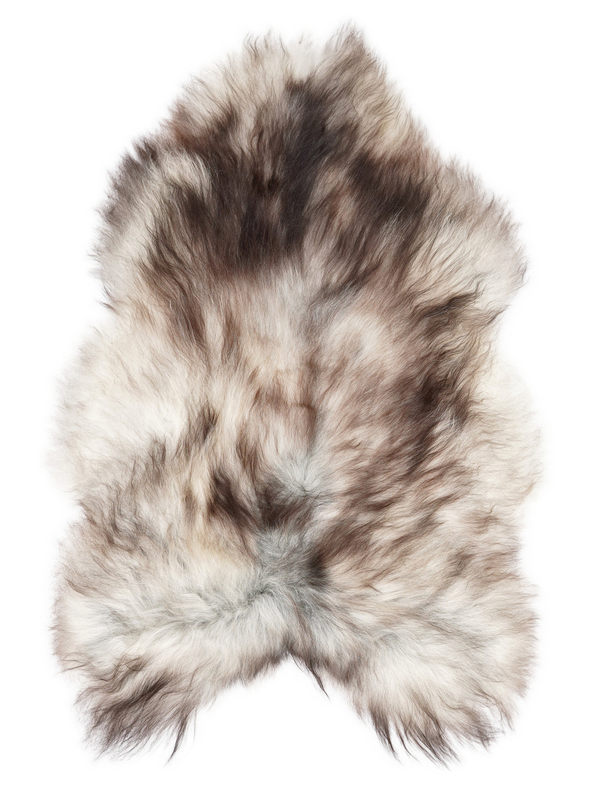 Peau de mouton islandaise grise d’environ 120 × 80 cm, vue de dessus : exactement la peau que vous recevez