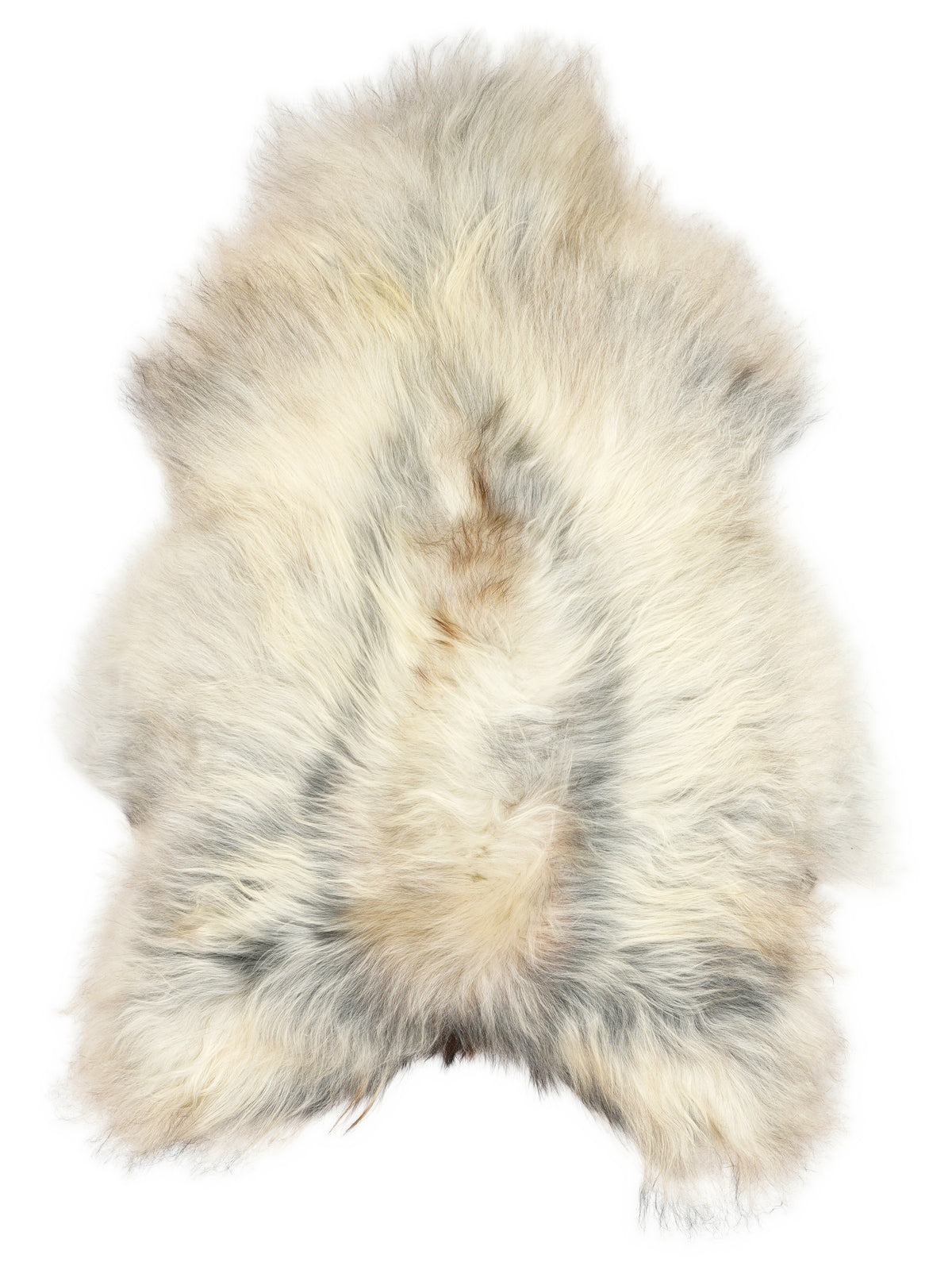Peau de mouton islandaise grise d’environ 130 × 80 cm, vue de dessus : exactement la peau que vous recevez