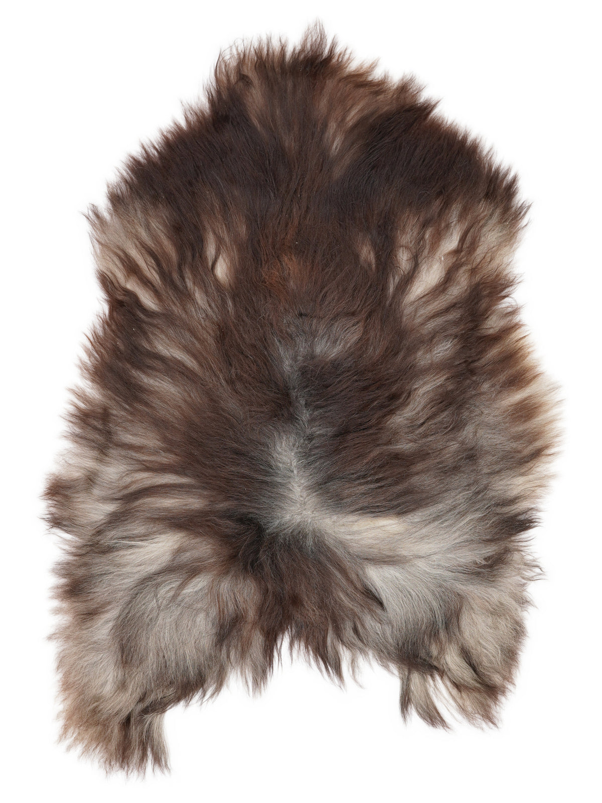 Peau de mouton islandaise grise d’environ 120 × 85 cm, vue de dessus : exactement la peau que vous recevez