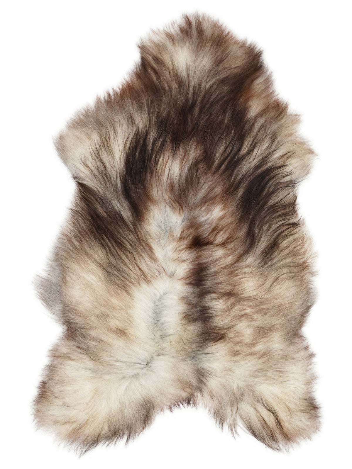 Peau de mouton islandaise grise d’environ 120 × 75 cm, vue de dessus : exactement la peau que vous recevez