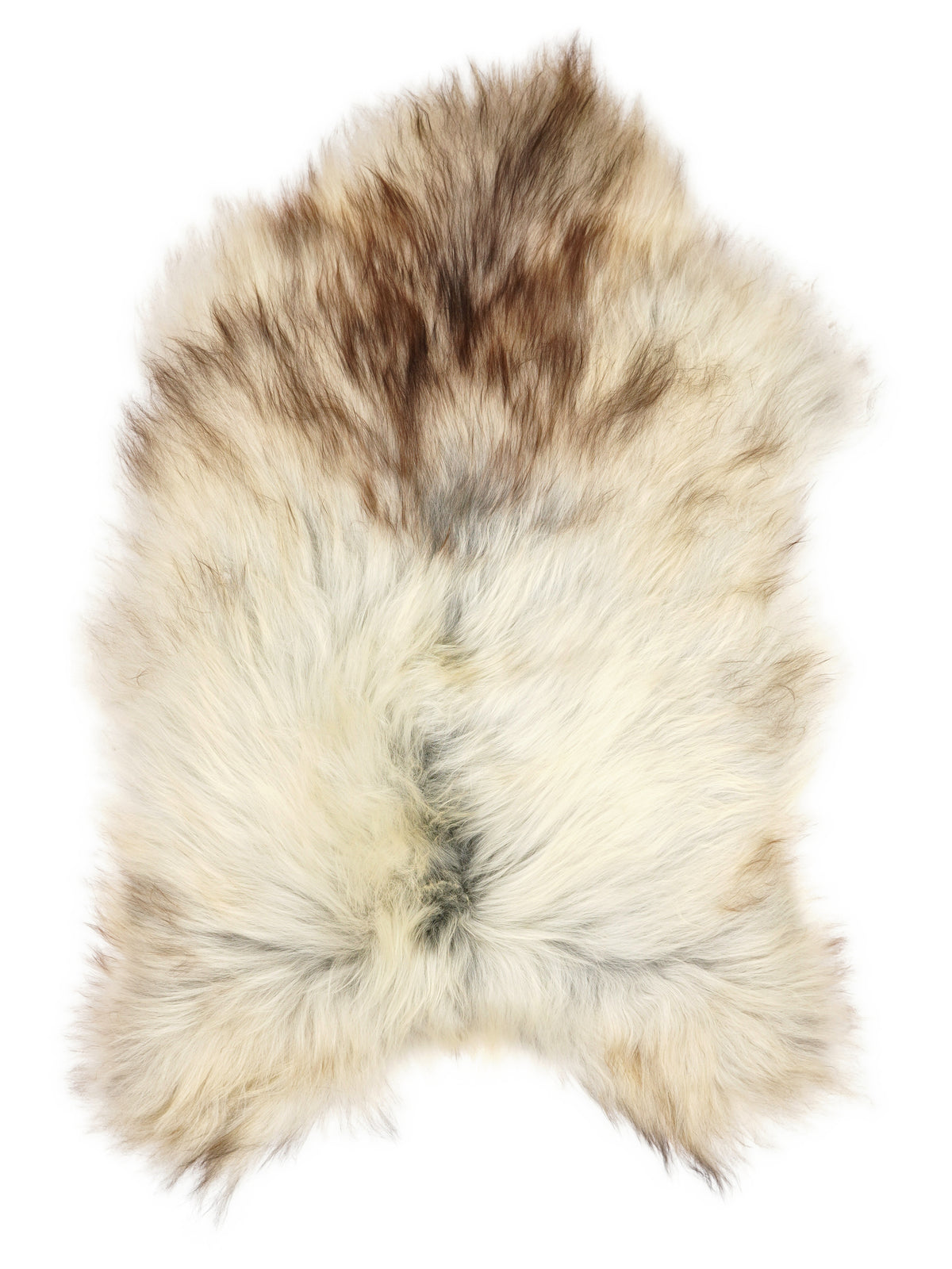 Peau de mouton islandaise grise d’environ 120 × 70 cm, vue de dessus : exactement la peau que vous recevez
