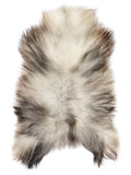 Peau de mouton islandaise grise d’environ 120 × 75 cm, vue de dessus : exactement la peau que vous recevez