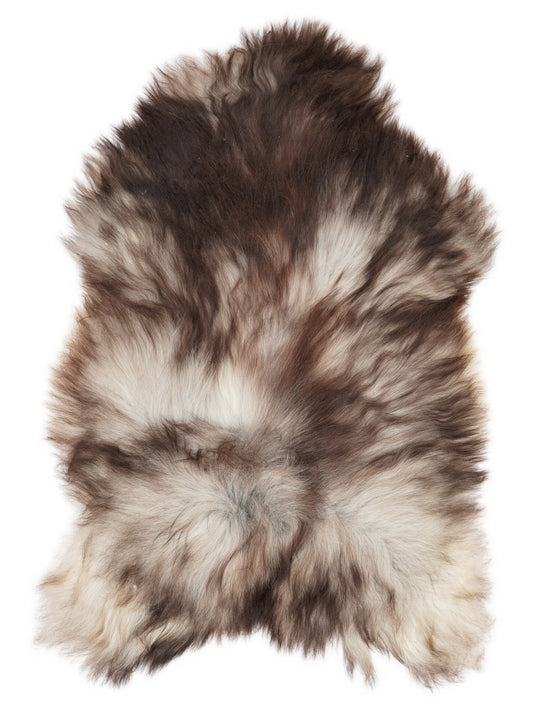 Peau de mouton islandaise grise d’environ 130 × 85 cm, vue de dessus : exactement la peau que vous recevez