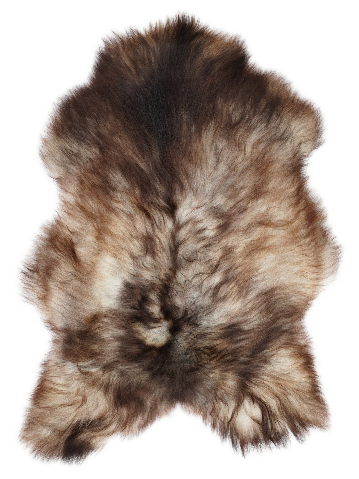 Peau de mouton islandaise grise d’environ 120 × 85 cm, vue de dessus : exactement la peau que vous recevez