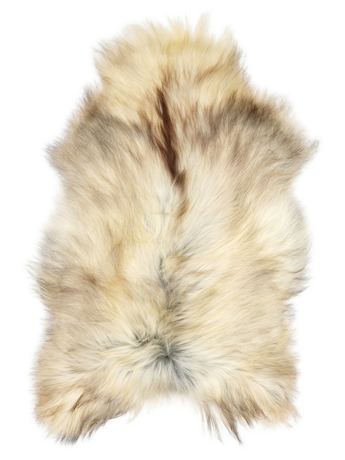 Peau de mouton islandaise grise d’environ 130 × 80 cm, vue de dessus : exactement la peau que vous recevez