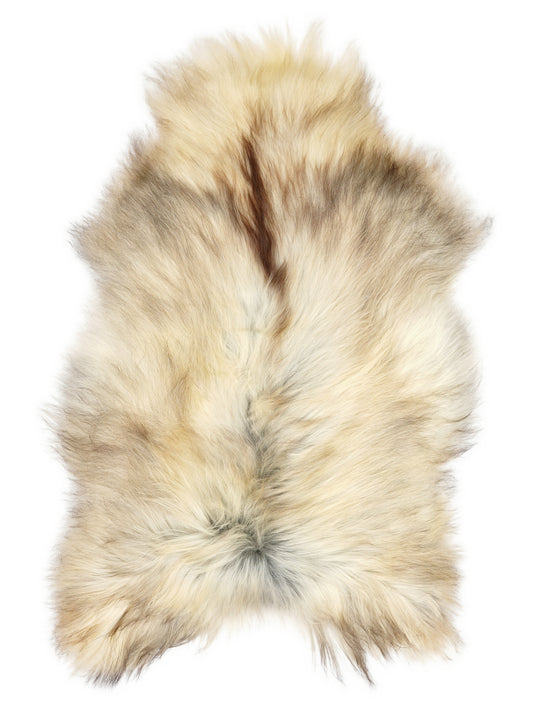 Peau de mouton islandaise grise d’environ 130 × 80 cm, vue de dessus : exactement la peau que vous recevez