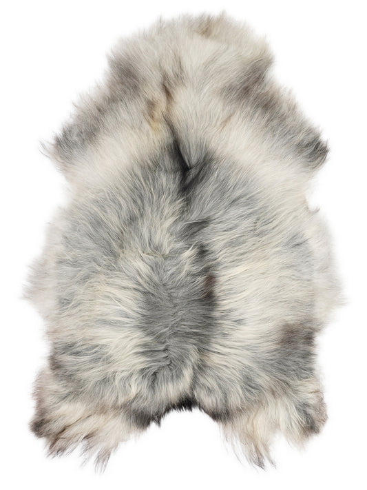 Peau de mouton islandaise grise d’environ 120 × 80 cm, vue de dessus : exactement la peau que vous recevez
