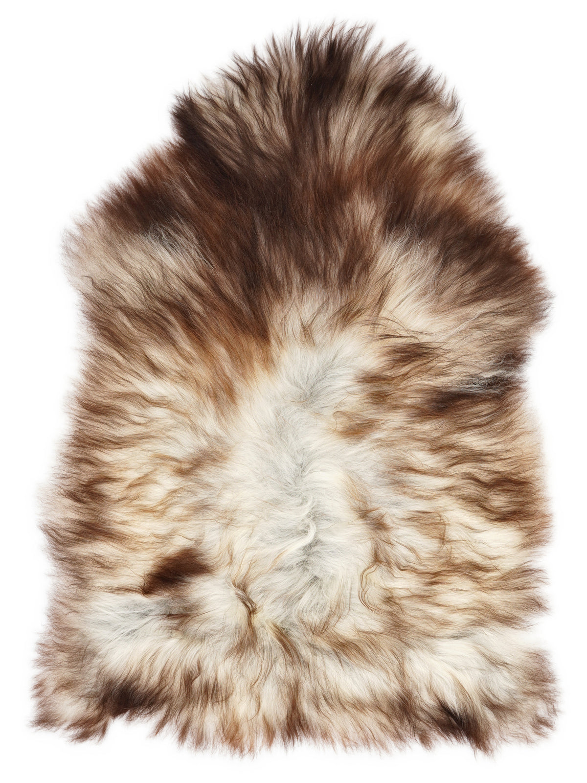 Peau de mouton islandaise grise d’environ 115 × 75 cm, vue de dessus : exactement la peau que vous recevez